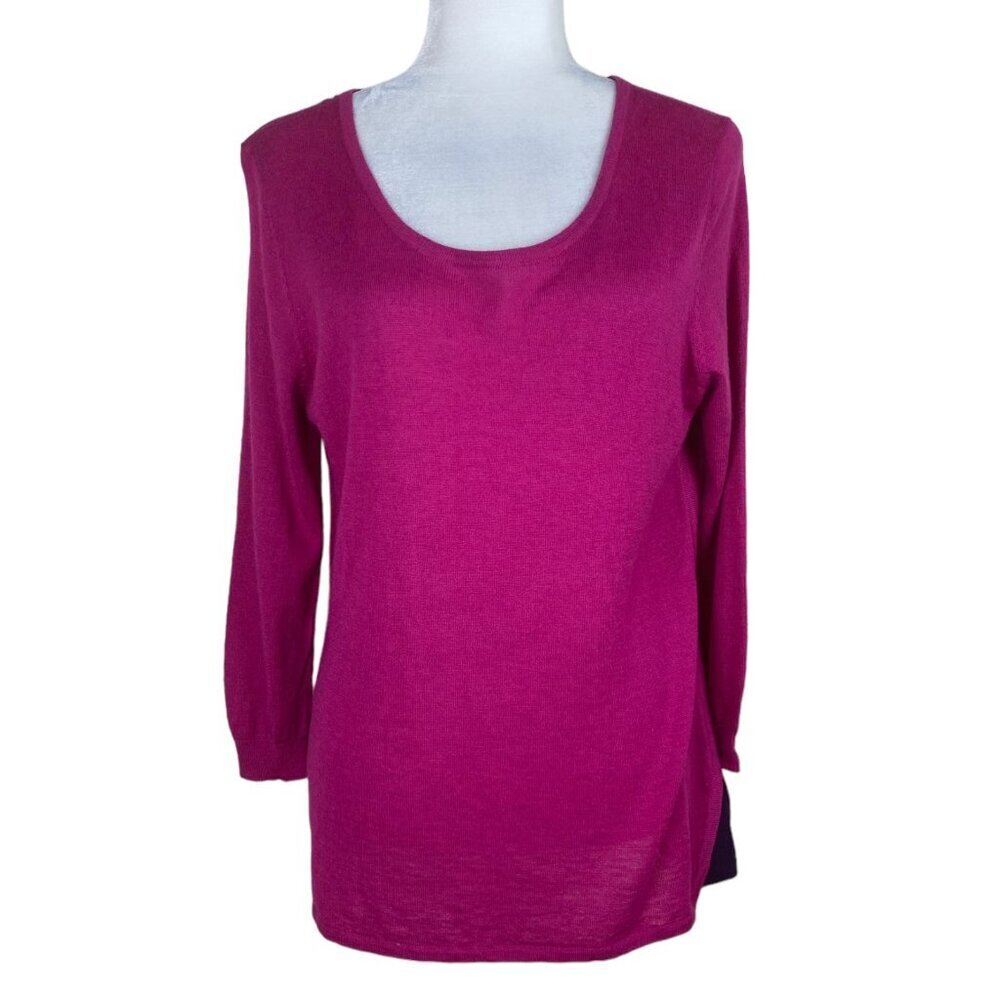 The Limited NWT $50 Pink/Fuschia Lightweight Sweater 3/4 Sleeves *FLAW Size M